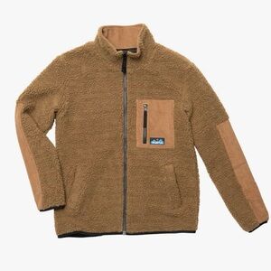 KAVU Pearsol Sherpa Zippered Jacket, Coffee, Size S